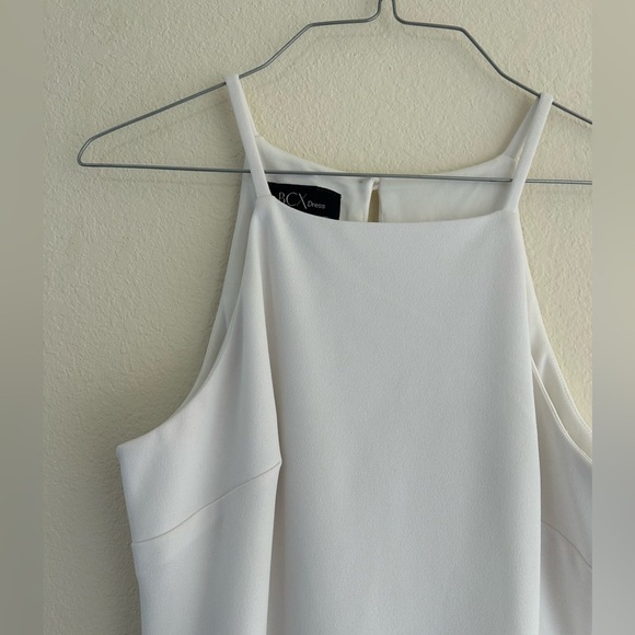 BCX Asymmetrical-Hem Rhinestone Dress Halter Off White Body-con Spandex Size M - Picture 6 of 10